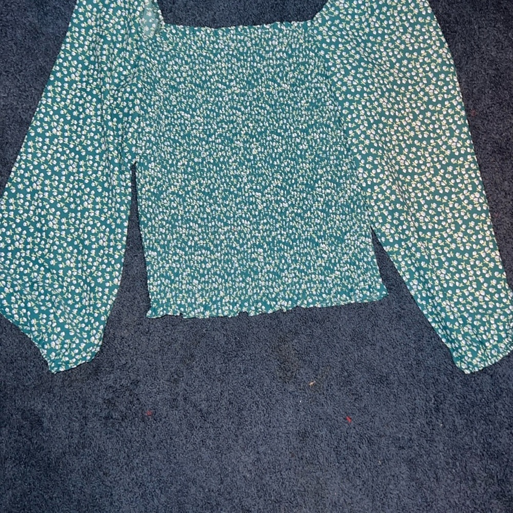Women's Green Floral Top